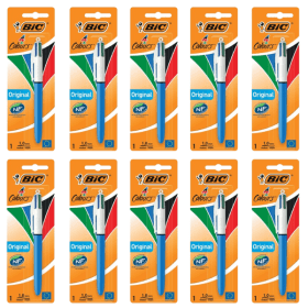 Bic 4 Colours Retractable Ballpoint Pen 0.4mm Line Multicoloured 10 Pack 459352 F