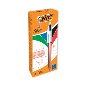 Bic 4 Colours Retractable Ballpoint Pen 0.4mm Line Multicoloured 12 Pack 612455 F