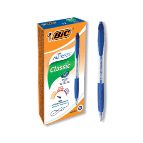 Bic Atlantis Ballpoint Pen 0.4mm Line Blue 12 Pack 117296 F
