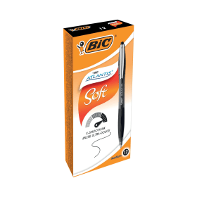 Bic Atlantis Premium Ballpoint Pen 0.4mm Line Black 12 Pack 390286 F