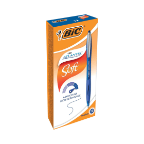 Bic Atlantis Premium Ballpoint Pen 0.4mm Line Blue 12 Pack 390285 F