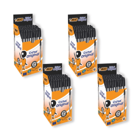 Bic Cristal Ballpoint 50 Black Pens (3 Pack) - FREE Extra Pack