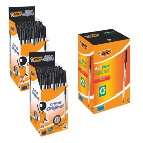 Bic Cristal Ballpoint Black 2 Pack FREE Bic ECOlutions Black BC810781 F