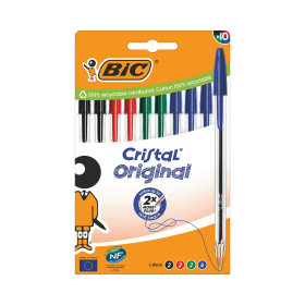 Bic Cristal Ballpoint Pen 0.32mm Line Assorted 10 Pack 883162 F