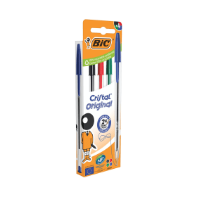 Bic Cristal Ballpoint Pen 0.32mm Line Assorted 4 Pack 883161 F