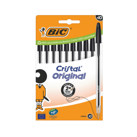 Bic Cristal Ballpoint Pen 0.32mm Line Black 10 Pack 883163 F