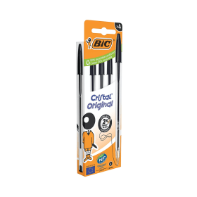 Bic Cristal Ballpoint Pen 0.32mm Line Black 4 Pack 883159 F