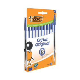 Bic Cristal Ballpoint Pen 0.32mm Line Blue 10 Pack 883164 F