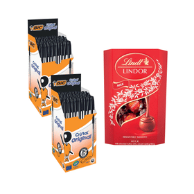 Bic Cristal Ballpoint Pen 0.4mm Line Black 50 Pack Buy 2 Get FREE Lindor 890413 F