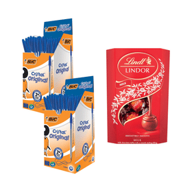 Bic Cristal Ballpoint Pen 0.4mm Line Blue 50 Pack Buy 2 Get FREE Lindor 890414 F
