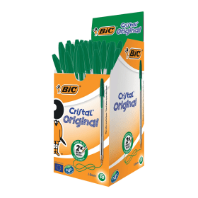 Bic Cristal Ballpoint Pen 0.4mm Line Green 50 Pack 112654 F