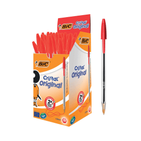 Bic Cristal Ballpoint Pen 0.4mm Line Red 50 Pack 107344 F