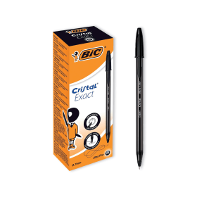Bic Cristal Ballpoint Pens Ultra Fine 0.4mm Line Black 20 Pack 566109 F