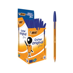 Bic Cristal Fine Ballpoint Pen 0.35mm Line Blue 50 Pack 121636 F