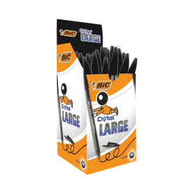 Bic Cristal Large Ballpoint Pen 0.6mm Line Black 50 Pack 118642 F
