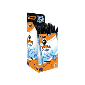 Bic Cristal Soft Ballpoint Pen 0.45mm Line Black 50 Pack 408379 F