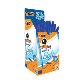 Bic Cristal Soft Ballpoint Pen 0.45mm Line Blue 50 Pack 408378 F
