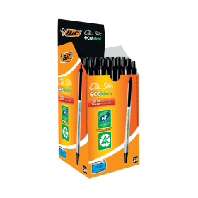 Bic Ecolutions Clic Stick 0.4mm Line Black 50 Pack 364827 F