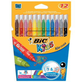 Bic Felt Tip Colouring Pens 0.8mm Assorted 12 Pack 120867 F
