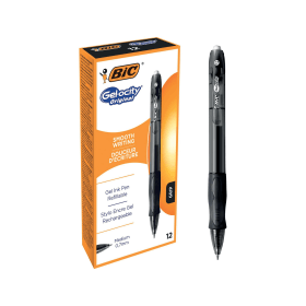 Bic Gel ocity Original Gel Pen 0.35mm Line Black 12 Pack 100887 F