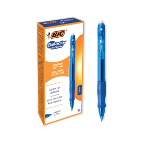 Bic Gel ocity Original Gel Pen 0.35mm Line Blue 12 Pack 113253 F
