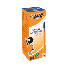Bic Orange Fine Ballpoint Pen 0.35mm Line Blue 20 Pack 108587 F