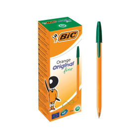 Bic Orange Fine Ballpoint Pen 0.35mm Line Green 20 Pack 110340 F