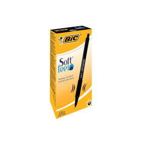 Bic SoftFeel Clic Retractable Ballpoint Pen 0.4mm Line Black 12 Pack 103447 F