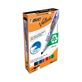 Bic Velleda 1701 Whiteboard Markers Bullet Tip 1.5mm Line Assorted 4 Pack 101822 F