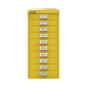 Bisley 10 Multidrawer Cabinet A4 279mm x 380mm x 590mm Canary Yellow 493601 F