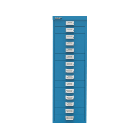 Bisley 15 Multidrawer Cabinet 279mm x 380mm x 860mm Azure Blue BY78741 493598 F