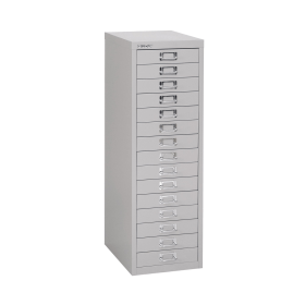 Bisley 15 Multidrawer Filing Cabinet A4 290mm x 420mm x 870mm Grey 370963 F