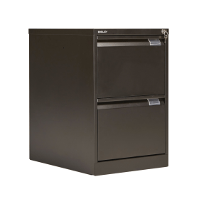 Bisley 2 Drawer Filing Cabinet Lockable 470mm x 622mm x 711mm Black 109816 F