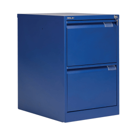 Bisley 2 Drawer Filing Cabinet Lockable 470mm x 622mm x 711mm Blue 523679 F
