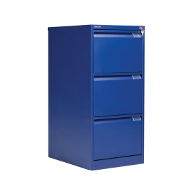 Bisley 3 Drawers Filing Cabinet Lockable 470mm x 622mm x 1016mm Blue 523680 F