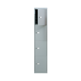 Bisley 4 Door Locker 305x305x1802mm Goose Grey CLK124 GOOSE 113235 F