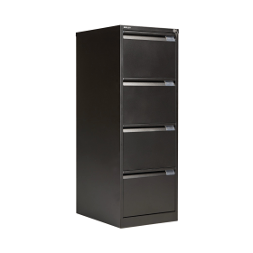 Bisley 4 Drawer Filing Cabinet Lockable 470mm x 622mm x 1321mm Black 132213 F