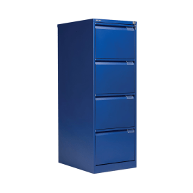 Bisley 4 Drawer Filing Cabinet Lockable 470mm x 622mm x 1321mm Blue 523681 F