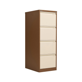 Bisley 4 Drawer Filing Cabinet Lockable 470mm x 622mm x 1321mm Coffee Cream 118573 F