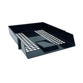 Black Plastic Letter Tray A4 Black 12 Pack WX10050 206652 F