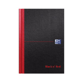 Black n Red A5 Casebound Hardback Single Cash Book 5 Pack 100556 F