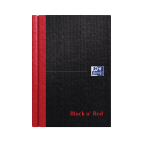 Black n Red Casebound Hardback Notebook 192 Pages A6 Black 5 Pack 155968 F