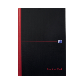 Black n Red Casebound Ruled Hardback Notebook 192 Pages A4 Black 5 Pack 534451 F
