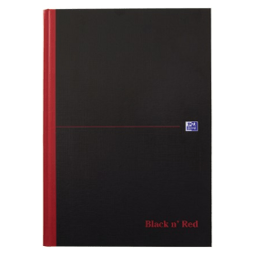 Black n Red Notebook Casebound Plain 190 Pages A4 Black Red 5 Pack 120053 F