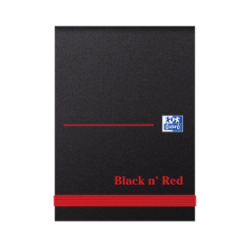 Black n Red Notebook Casebound Plain 192 Pages A7 Black Red 10 Pack 142056 F