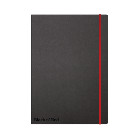 Black n Red Notebook Casebound Ruled 144 Pages A4 Black Red 410226 F