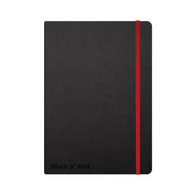 Black n Red Notebook Casebound Ruled 144 Pages A5 Black Red 407215 F