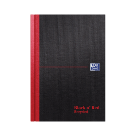 Black n Red Notebook Casebound Ruled 192 Pages A5 Black Red 5 Pack 106469 F
