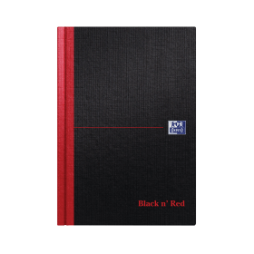 Black n Red Notebook Casebound Ruled 192 Pages A5 Black Red 5 Pack 111077 F