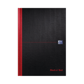 Black n Red Notebook Casebound Ruled 384 Pages A4 Black Red 101942 F